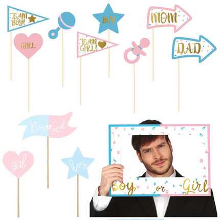 Gender Reveal Photo Booth Props