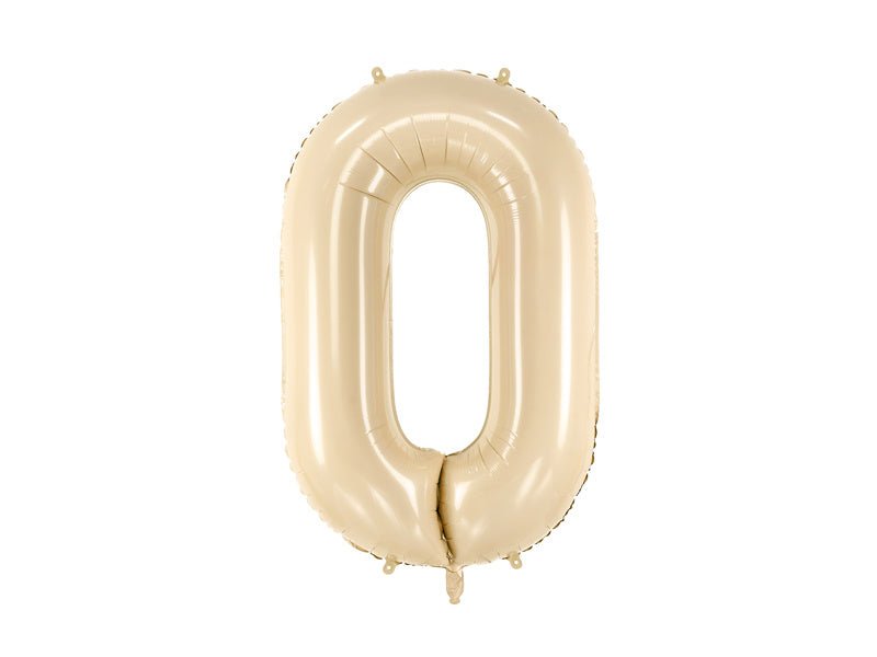 0 Jaar Cijfer Ballon Beige Leeg 72cm van Partydeco koop je bij Partywinkel