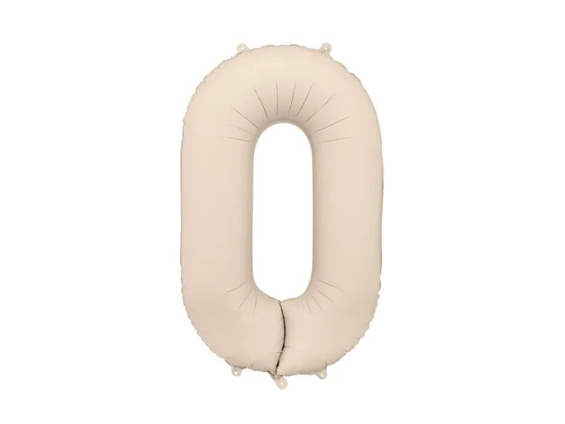 0 Jaar Cijfer Ballon Beige Leeg 86cm van Partydeco koop je bij Partywinkel