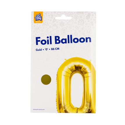 0 Jaar Cijfer Ballon Goud Leeg 86cm van Paper Dreams koop je bij Partywinkel