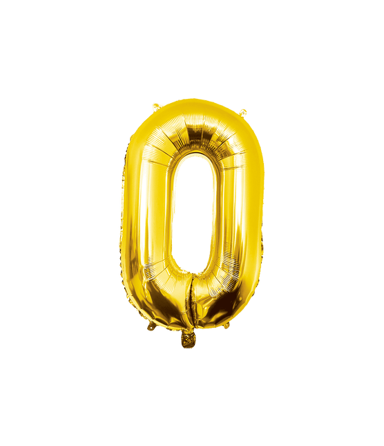 0 Jaar Cijfer Ballon Goud Leeg 86cm van Paper Dreams koop je bij Partywinkel