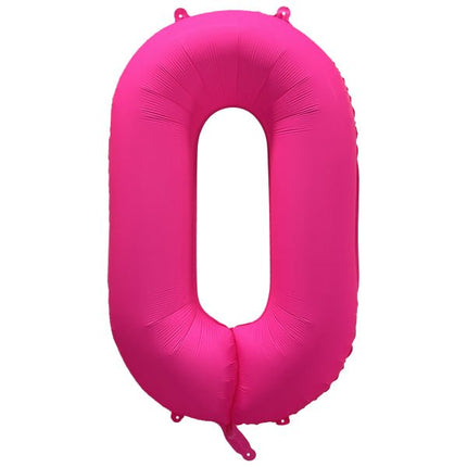 0 Jaar Cijfer Ballon Neon Roze Leeg 86cm van Riethmueller koop je bij Partywinkel