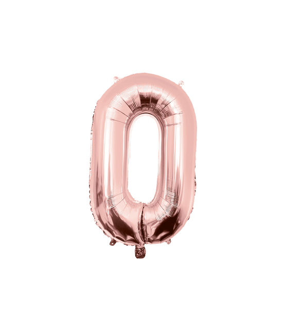 0 Jaar Cijfer Ballon Rose Goud Leeg 86cm van Paper Dreams koop je bij Partywinkel