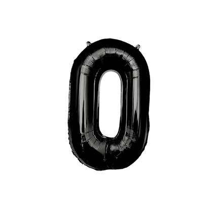 0 Jaar Cijfer Ballon Zwart 86cm van Paper Dreams koop je bij Partywinkel