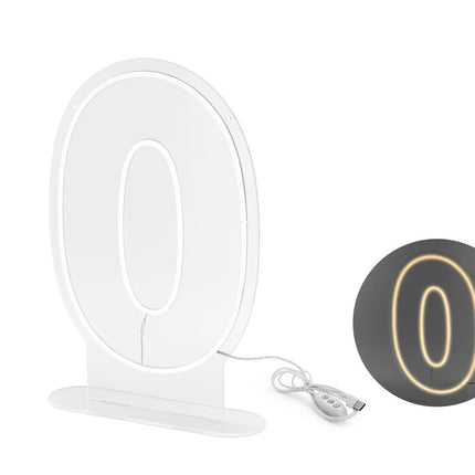 0 Licht Cijfer Wit 50cm van Partydeco koop je bij Partywinkel