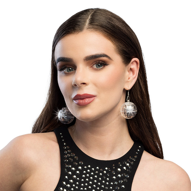 Et par LED-øreringe Discoball