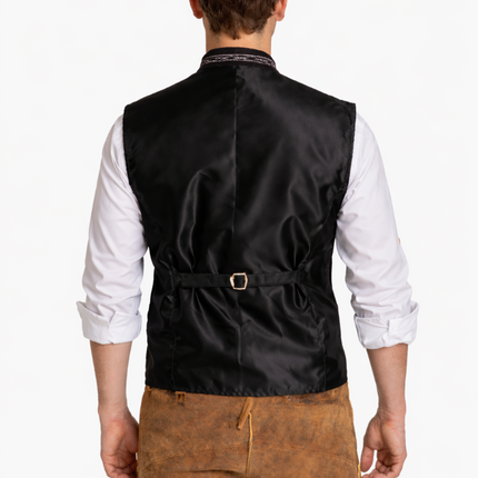 Oktoberfest-vest, sort, traditionel dragt
