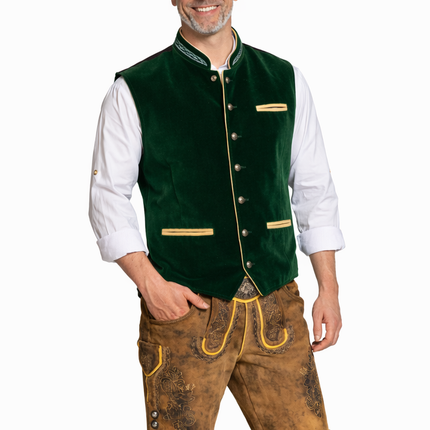 Oktoberfest-vest, grøn, traditionel dragt