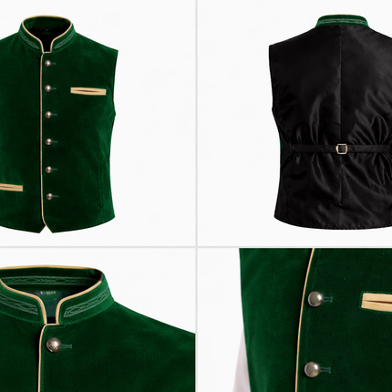 Oktoberfest-vest, grøn, traditionel dragt