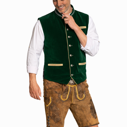 Oktoberfest-vest, grøn, traditionel dragt