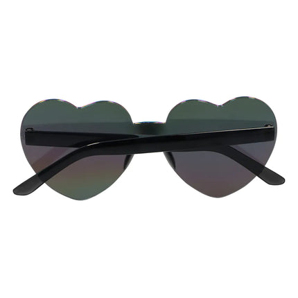 Partybrille Festivalhjerter spejl sort