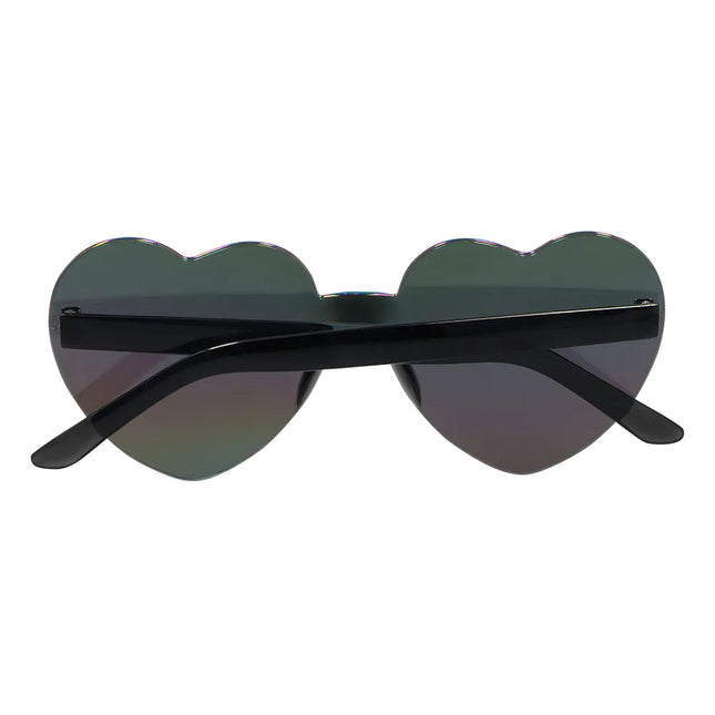 Partybrille Festivalhjerter spejl sort