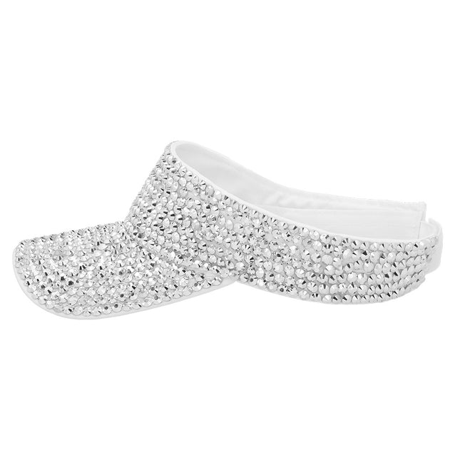 Sølvfarvet solskærm med rhinsten