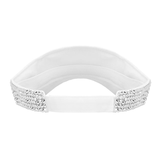 Sølvfarvet solskærm med rhinsten