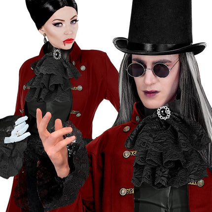 BLONDEJABOT MED ÆDELSTEN OG MANCHETTER - SORT