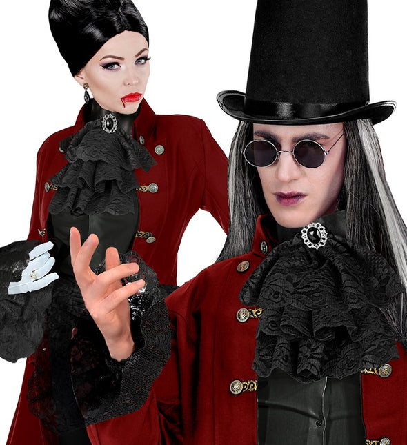 BLONDEJABOT MED ÆDELSTEN OG MANCHETTER - SORT