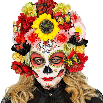 MASKÉR DE DØDES DAG MED SOLSIKKER OG FARVEDE BLOMSTER