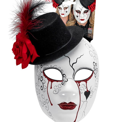 MASKE TEATER BLØDENDE KVINDE MED HAT