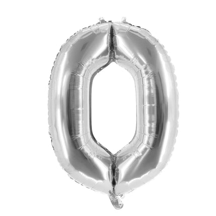 0 År-tal-ballon, sølv, tom, 85 cm