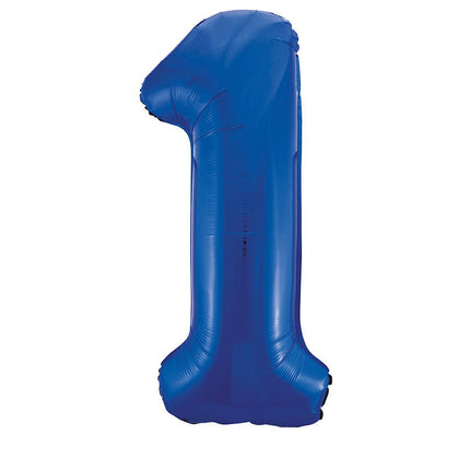 1 Jaar Cijfer Ballon Blauw Leeg 86cm van Unique koop je bij Partywinkel