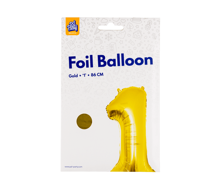 1 Jaar Cijfer Ballon Goud Leeg 86cm van Paper Dreams koop je bij Partywinkel