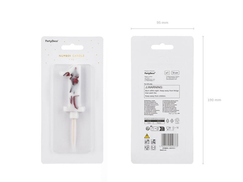 1 Jaar Kaars Bloemblaadjes 8cm van Partydeco koop je bij Partywinkel