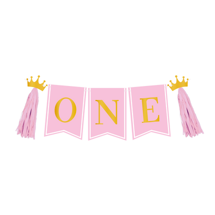 1 Jaar Versiering Pakket Roze Kinderstoel van Paper Dreams koop je bij Partywinkel