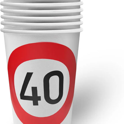 40-års jubilæum – Trafikskilt-krus 250 ml, 8 stk.