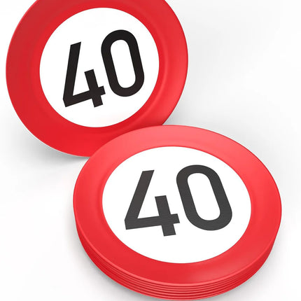 40 år-skilte, trafikskilt, 23 cm, 8 stk.