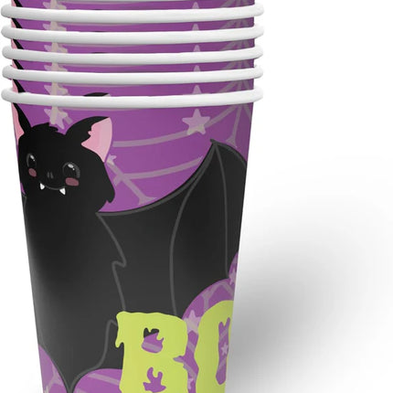 Halloween-krus, lilla, Boo, 250 ml, 8 stk.