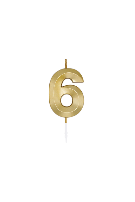 6-års-lys, guldmetallic, 6 cm