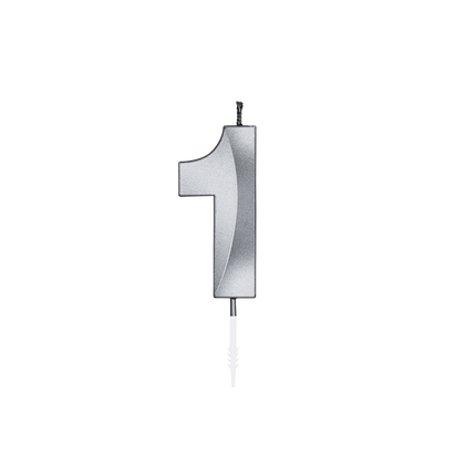 1 års lys, sølvmetallic, 6 cm