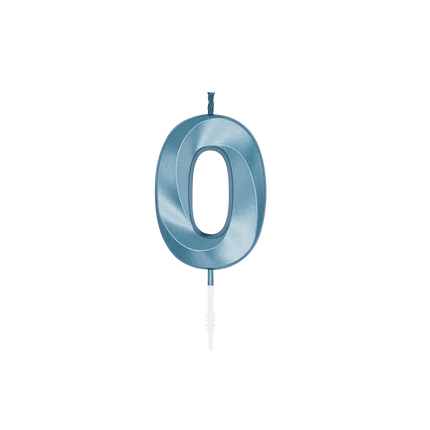 0-års-stearinlys, blå metallic, 6 cm