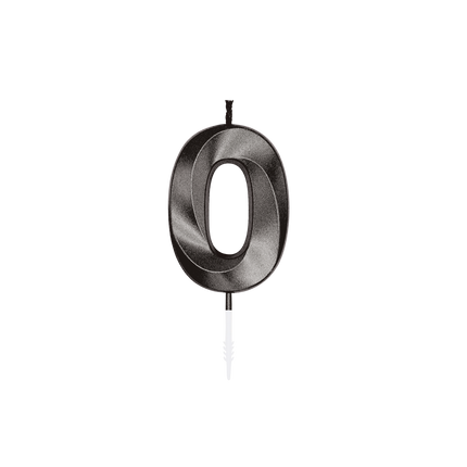0-års-stearinlys, sort metallic, 6 cm