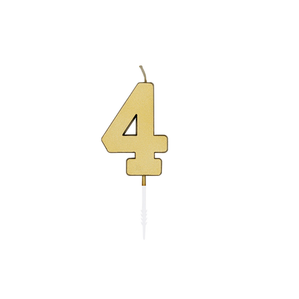 4 stearinlys, guldmetallic, 4,5 cm