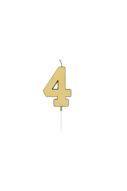 4 stearinlys, guldmetallic, 4,5 cm