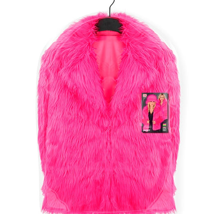 Pelsfrakke Plush Ladies Neon Pink