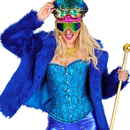 Fur Coat Plush Blue Ladies