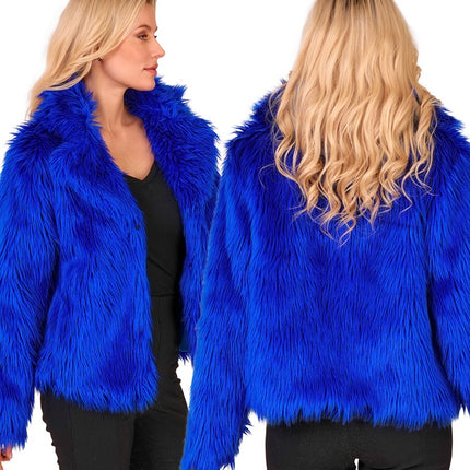 Fur Coat Plush Blue Ladies