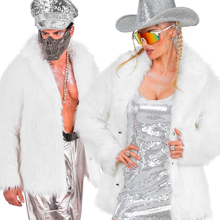 Pelsfrakke plys hvid