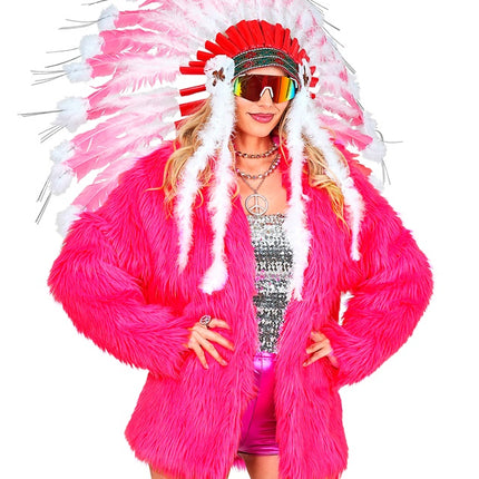 Pelsfrakke Plush Neon Pink