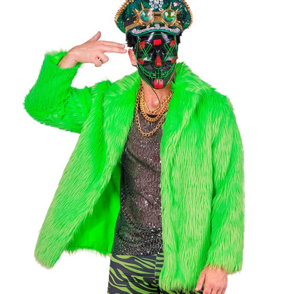 Pelsfrakke Plush Neon Green