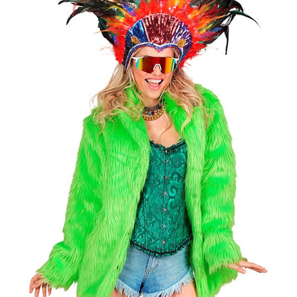 Pelsfrakke Plush Neon Green