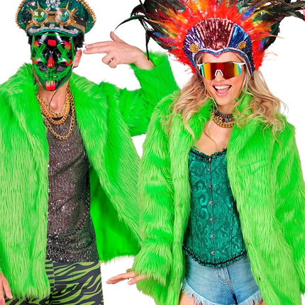 Pelsfrakke Plush Neon Green
