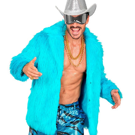 Pelsfrakke Plush Turkis