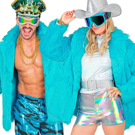 Pelsfrakke Plush Turkis