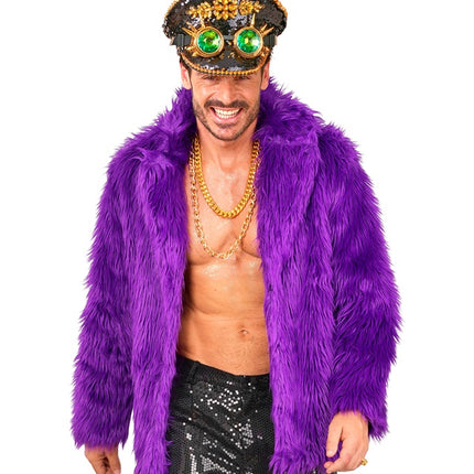 Pelsfrakke plys Lilla