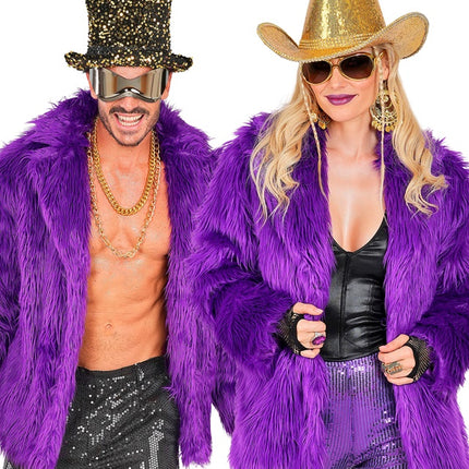 Pelsfrakke plys Lilla