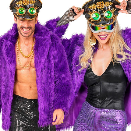 Pelsfrakke plys Lilla