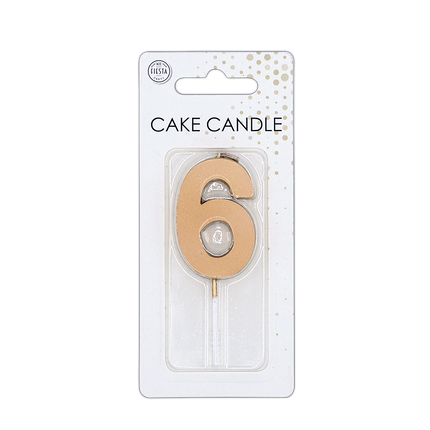 6-års-stearinlys, rosaguld metallic, 4,5 cm